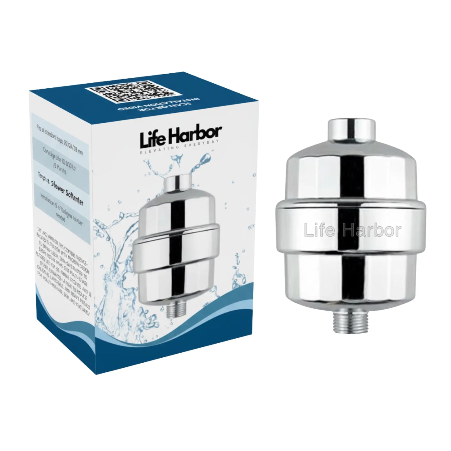 Eco-friendly bathroom water softener unit designed for a seamless fit on all standard taps.