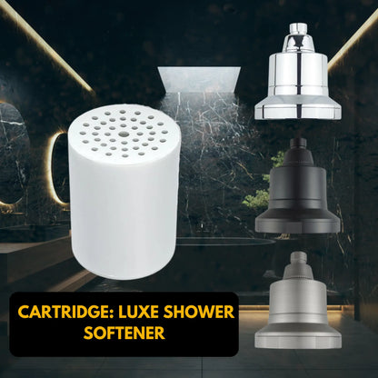High-pressure shower head filter for neutralizing water hardness.
