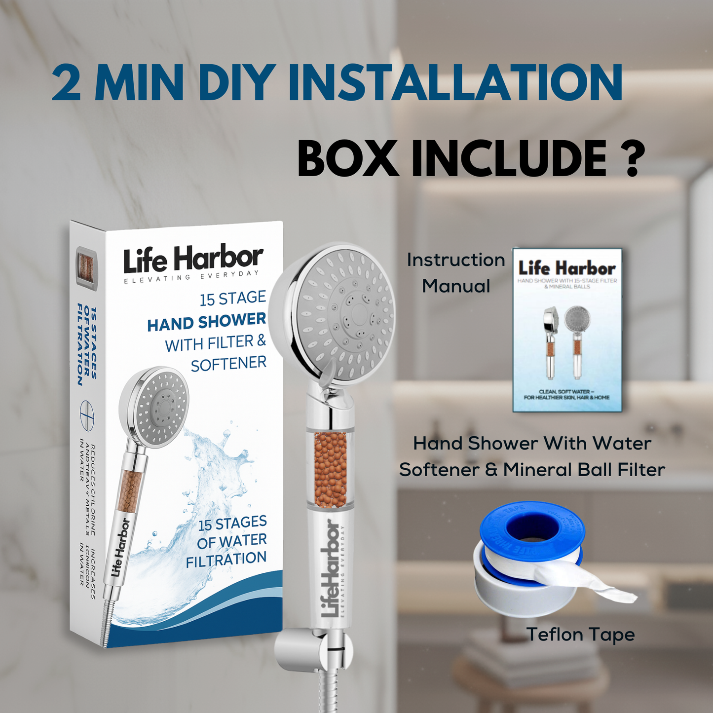 Hand Shower With 15-Stage Filter & Mineral Infusion