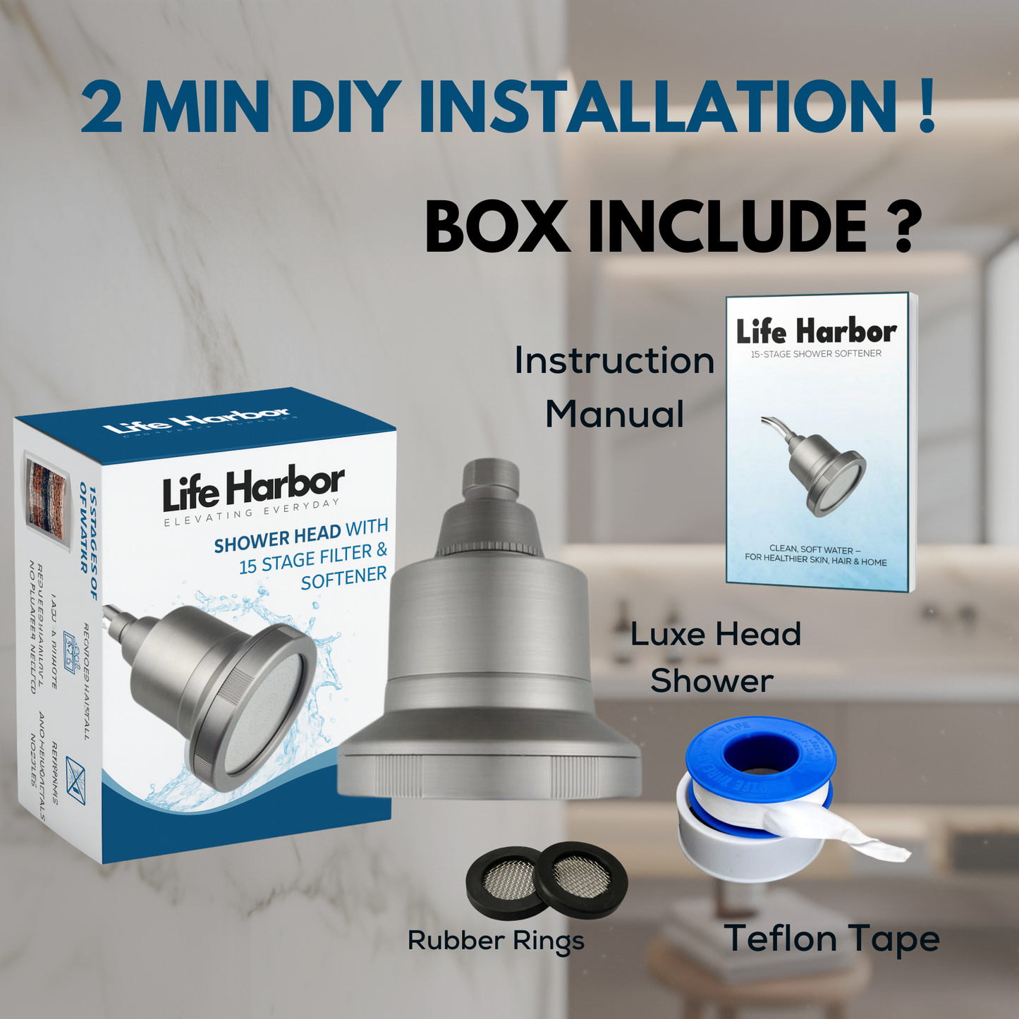 LUXE Pressure Booster Shower Softener