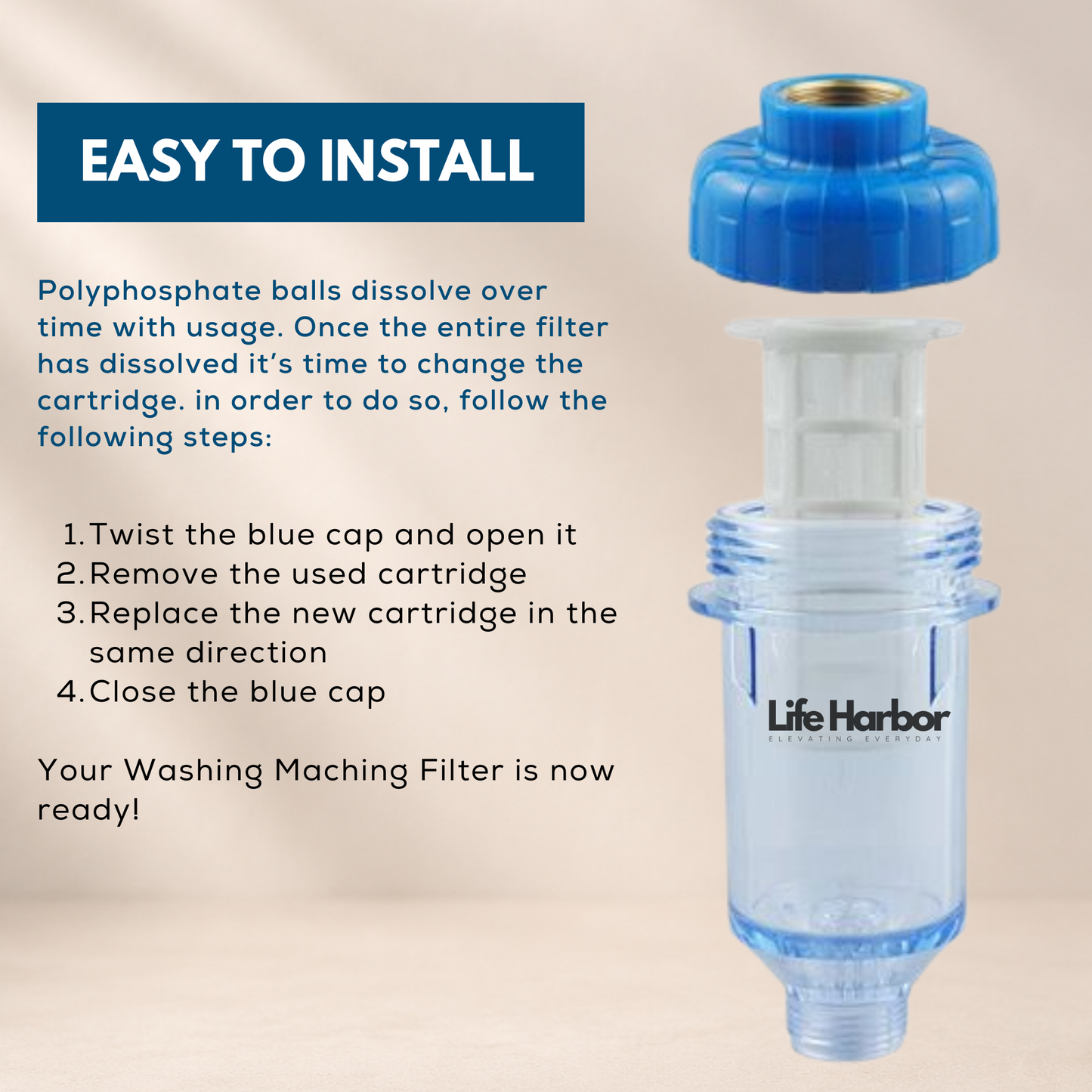 Cartridge: Washing Machine Hard Water Filter