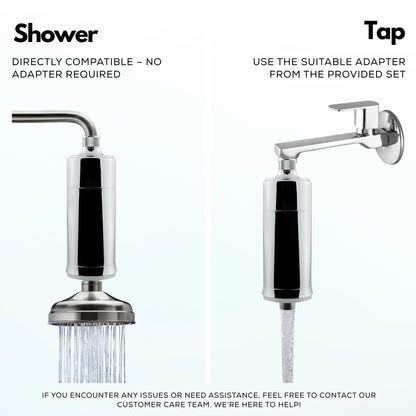Life Harbor shower and tap filter for hard water protection against hair fall and dry skin.