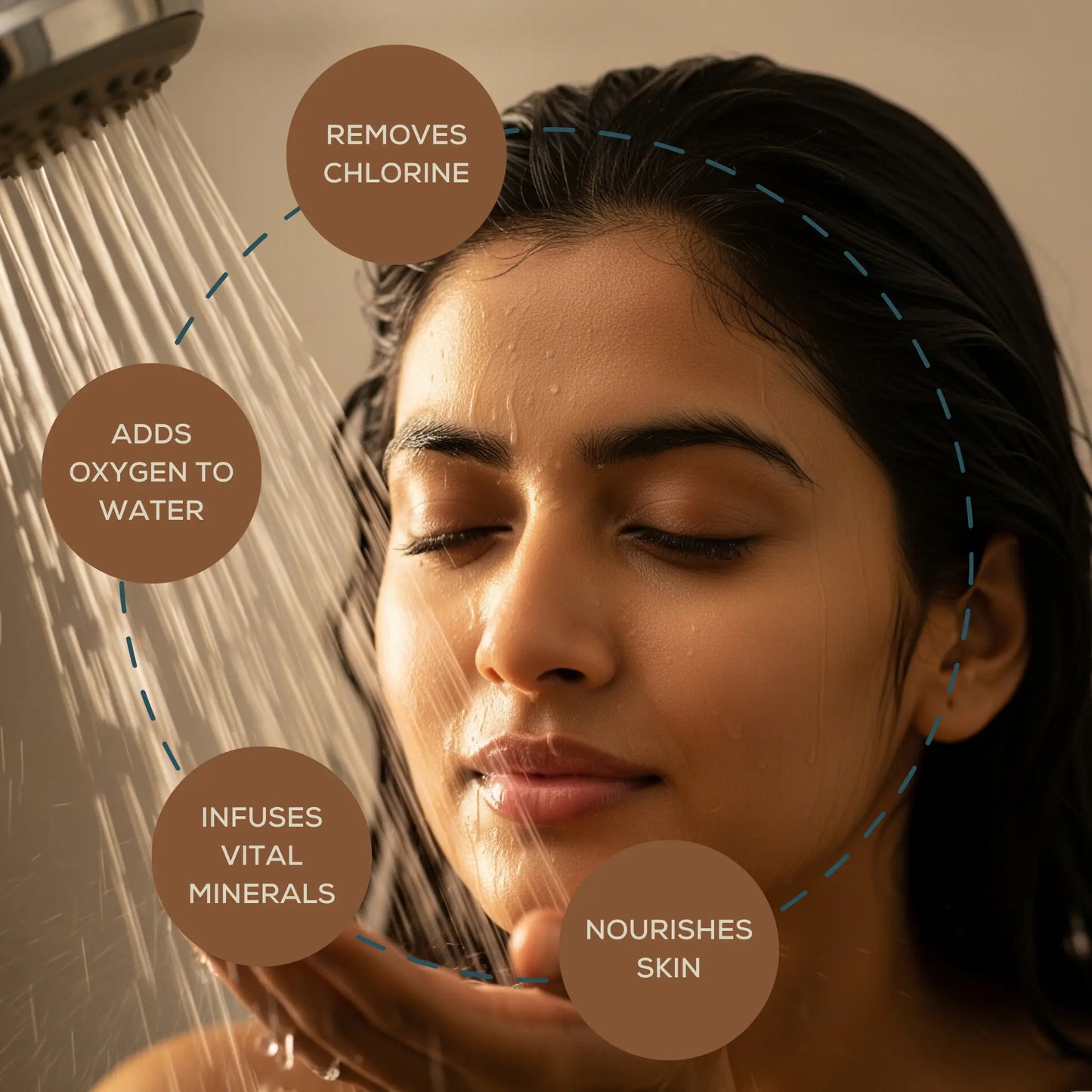 Life Harbor bathroom hand shower filter effective against borewell water minerals and impurities.