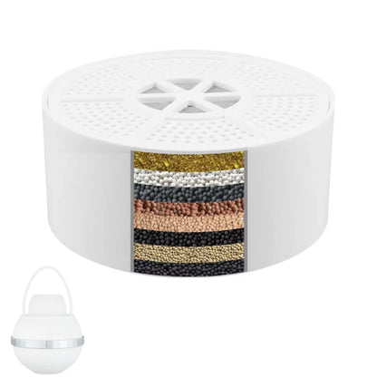 Life Harbor hard water softener 8-stage replacement cartridge for bath ball filters.