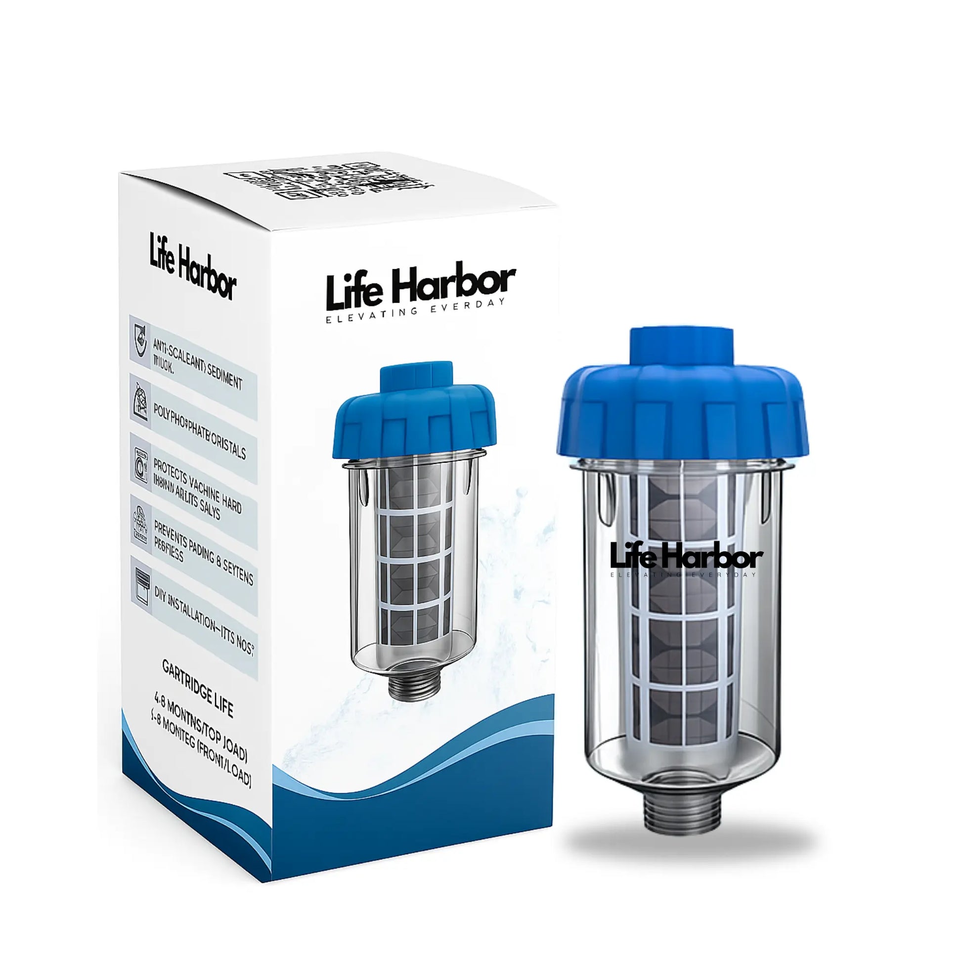 Life Harbor washing machine hard water filter to protect appliances from limescale and damage.