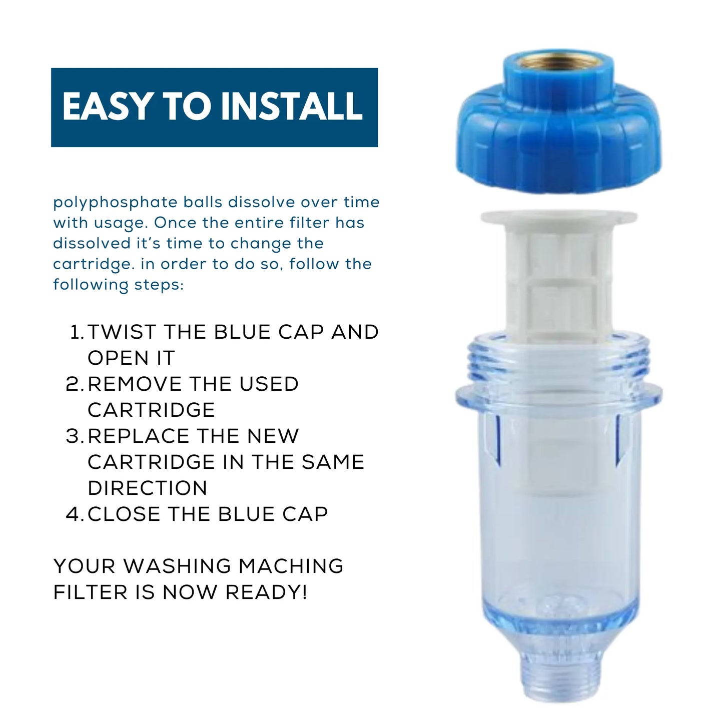 Iron guard for washing machine replacement cartridge to protect clothes and internal appliance parts.